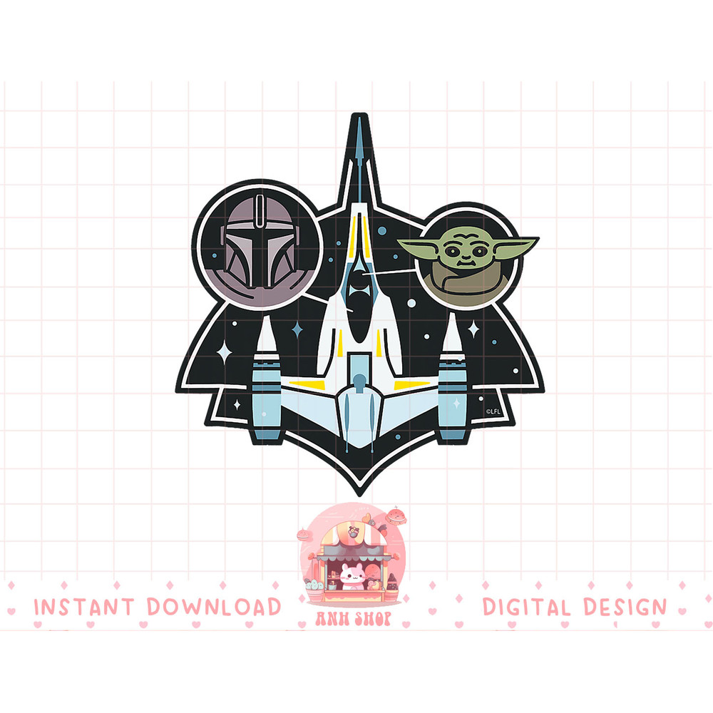 Star Wars The Mandalorian and Grogu N-1 Starfighter Top View T-Shirt copy.jpg