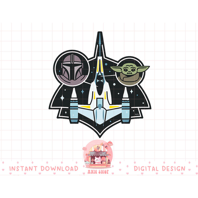 Star Wars The Mandalorian and Grogu N-1 Starfighter Top View T-Shirt copy.jpg