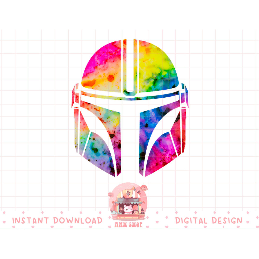 Star Wars The Mandalorian Beskar Helmet Watercolor Tie Dye T-Shirt copy.jpg