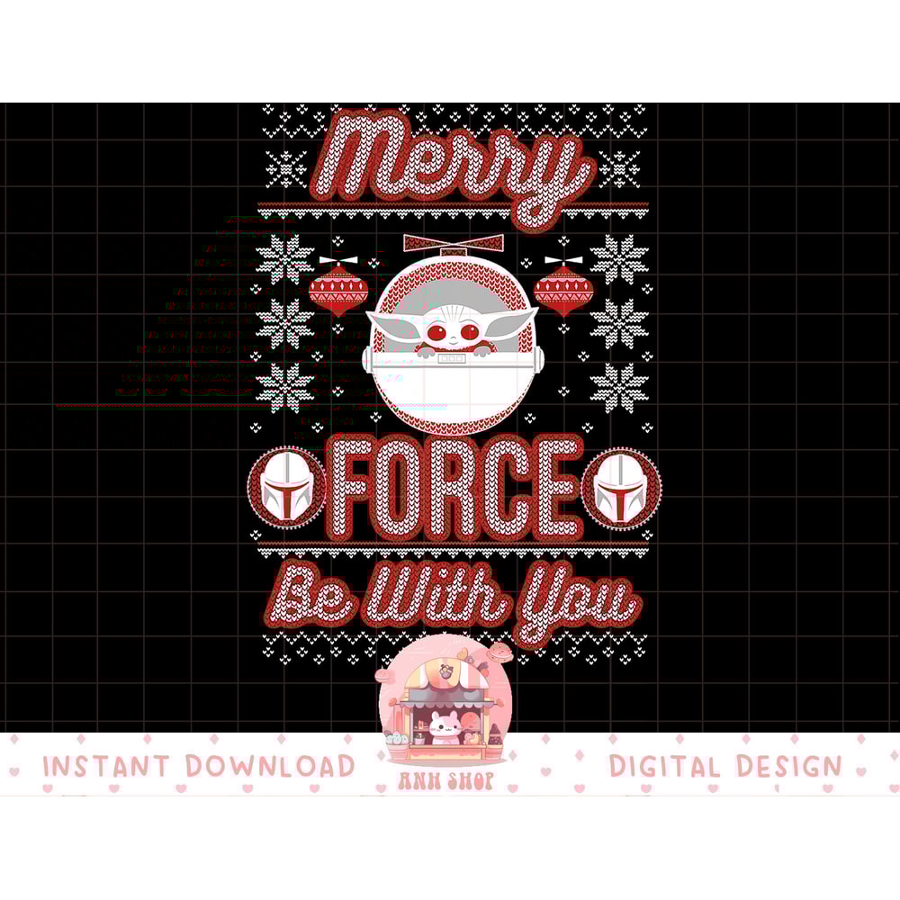 Star Wars The Mandalorian Christmas Merry Force Be With You T-Shirt copy.jpg