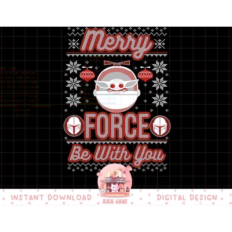 Star Wars The Mandalorian Christmas Merry Force Be With You T-Shirt copy.jpg