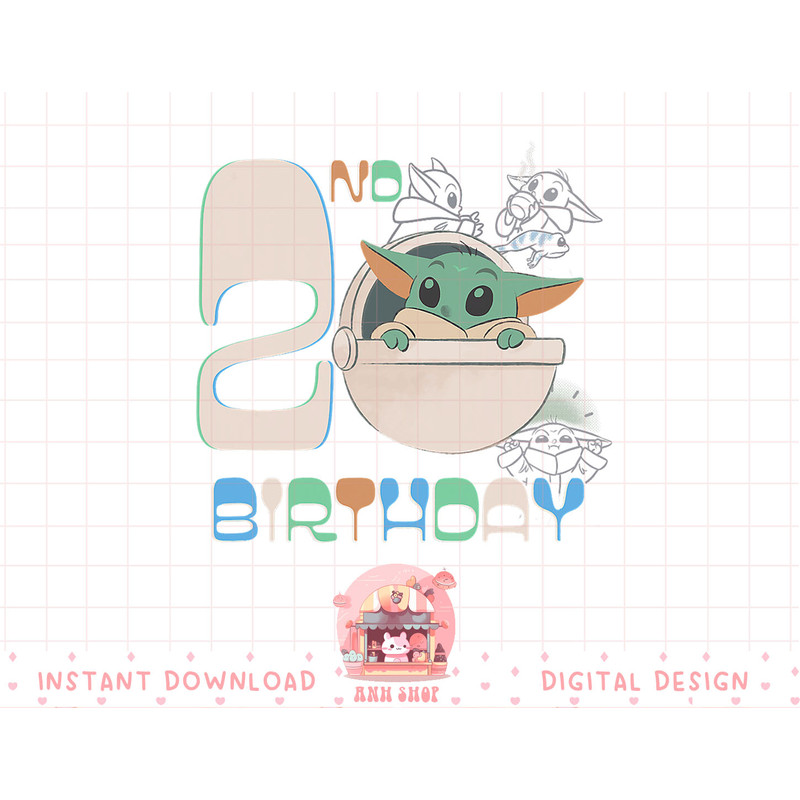 Star Wars The Mandalorian Grogu 2nd Birthday Sketch T-Shirt copy.jpg