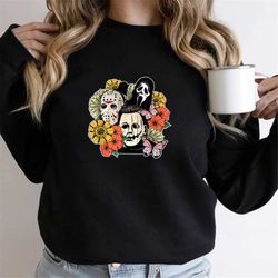 Halloween Sweatshirt and Hoodie, Horror Movie Shirt, Horror Movie Characters T-shirt, Horror Movie Gift, Horror Fan Gift