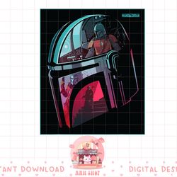 star wars the mandalorian neon helmet png