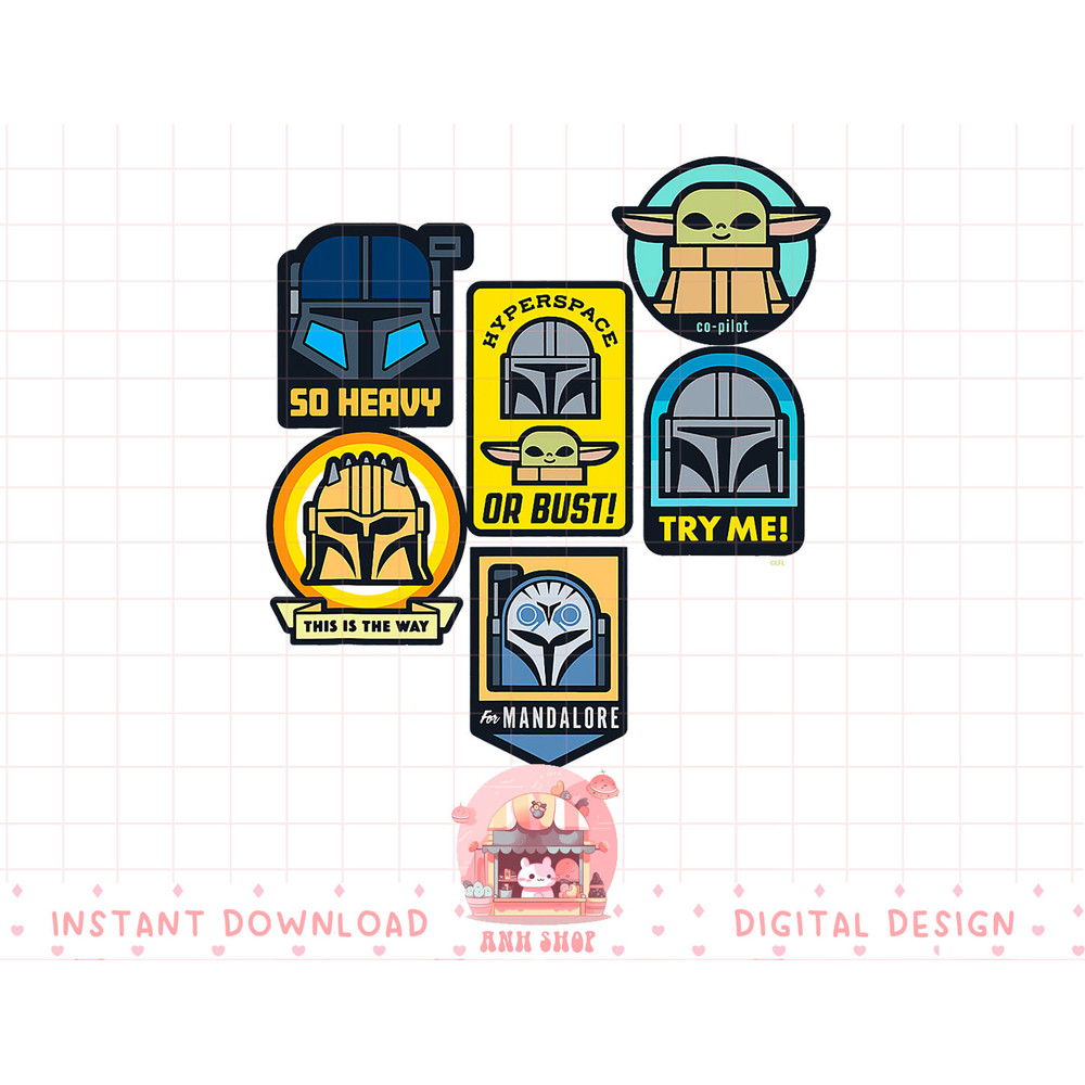 Star Wars The Mandalorian Season 3 Character Stickers Grogu T-Shirt copy.jpg