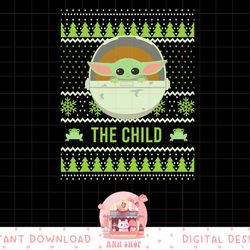 star wars the mandalorian the child christmas sweater style png