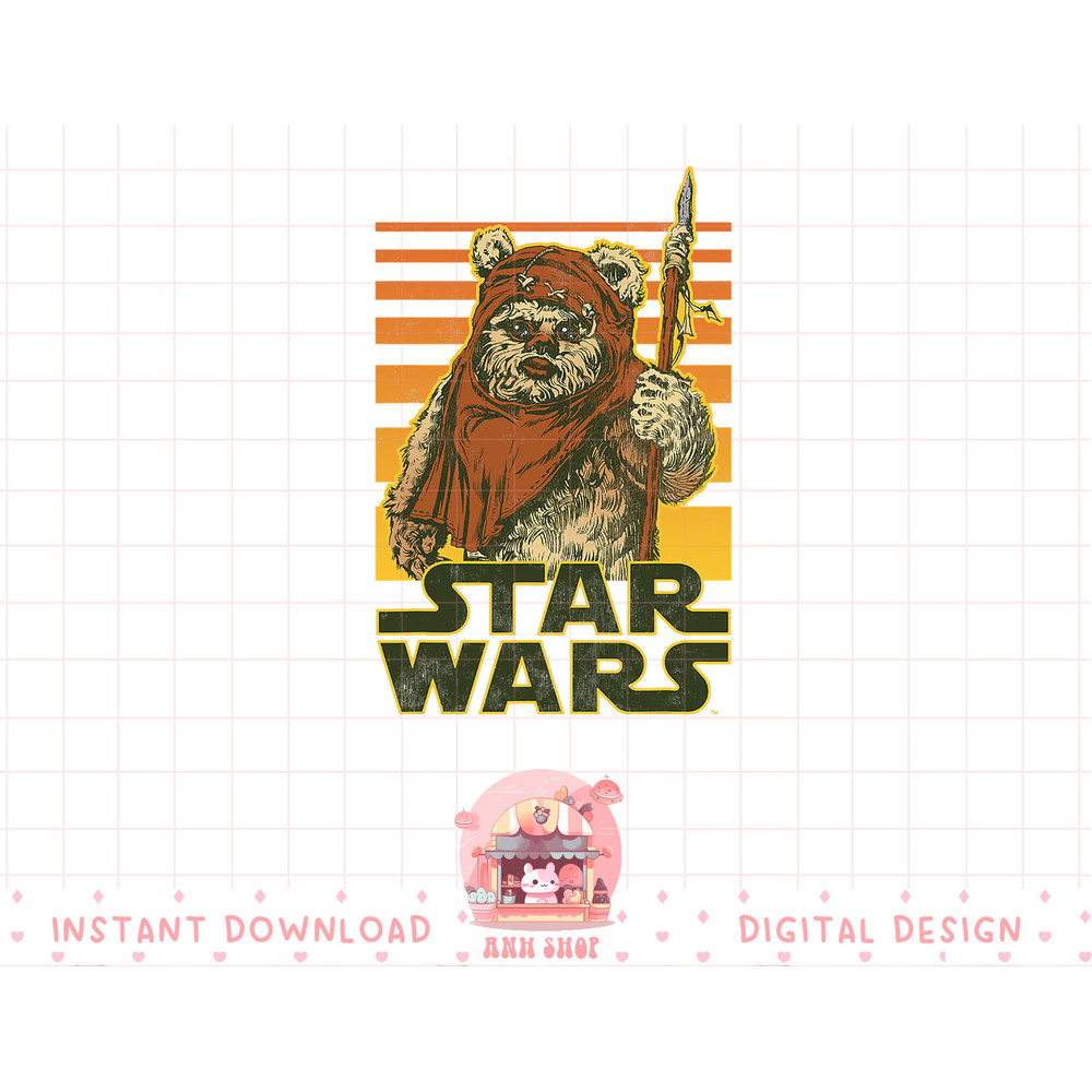 Star Wars Wicket Retro Ewok Sunset Halftone Graphic T-Shirt T-Shirt copy.jpg