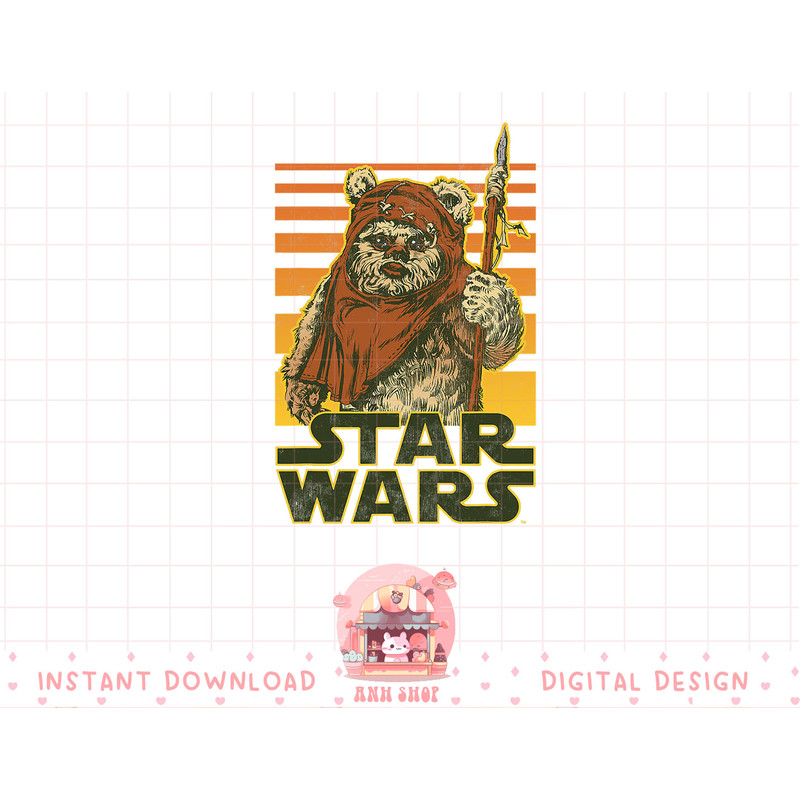 Star Wars Wicket Retro Ewok Sunset Halftone Graphic T-Shirt T-Shirt copy.jpg
