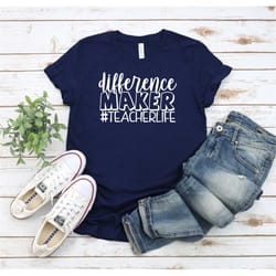 difference maker shirt, coffee teach repeat, teacher shirt, teacher appreciation, teacher tshirt, teacher shirts, school