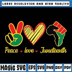peace love juneteenth svg, black freedom 1865 svg, black lives matter svg, juneteenth t svg, juneteenth gift svg cameo c