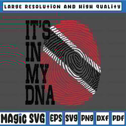 it's in my dna svg, trinidad and tobago svg, funny black history month svg, trinidad flag it's in my dna fingerprint svg