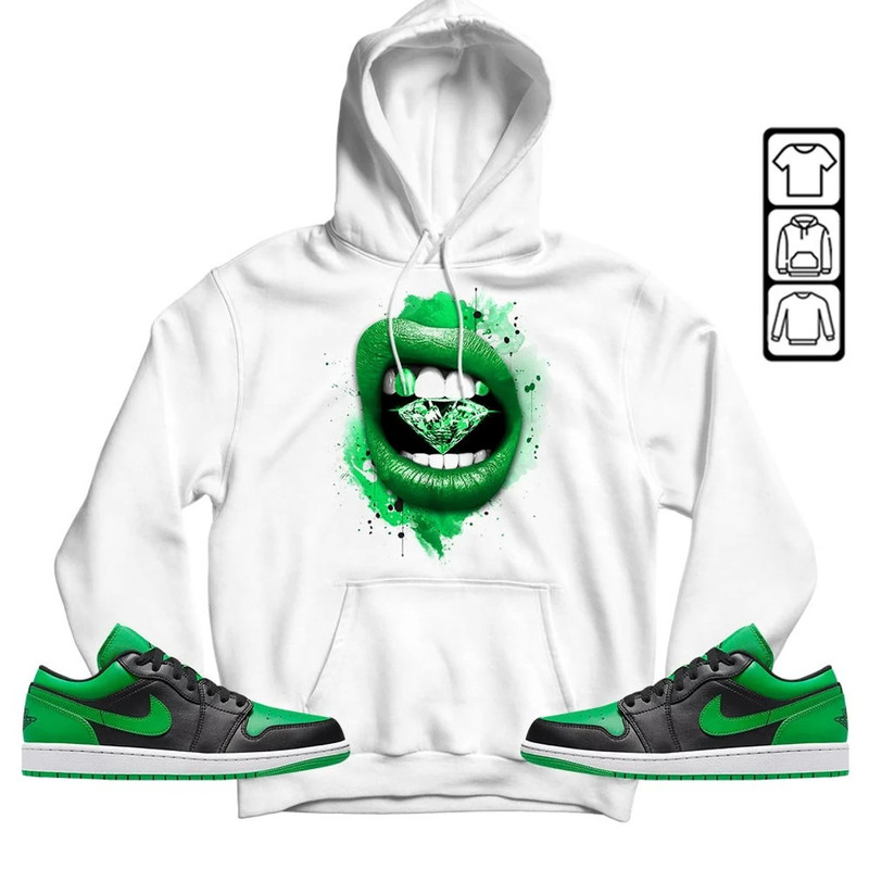Diamond Lips Unisex Sneaker Shirt, Lucky Green 1s Tee, Jordan 1 Lucky Green T-Shirt, Hoodie, Sweatshirt, Tanktop