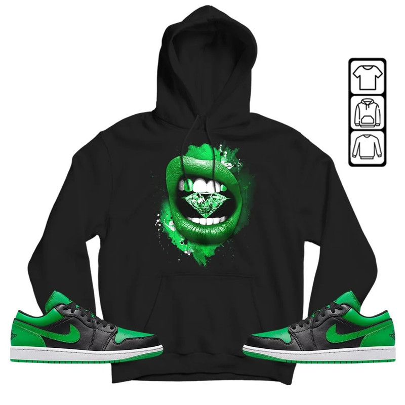 Diamond Lips Unisex Sneaker Shirt, Lucky Green 1s Tee, Jordan 1 Lucky Green T-Shirt, Hoodie, Sweatshirt, Tanktop