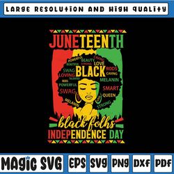 juneteenth black folks' independence day svg, juneteenth black woman, black history designs download, svg png