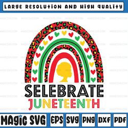 celebrate juneteenth independence day png, black women rainbow png, juneteenth png, celebrate black history png, black p