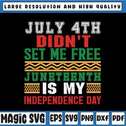 july 4th didn't set me free juneteenth my independence day svg cut file for cricut or silhouette, black african american