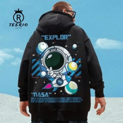 astronaut t-shirt – colourful astronaut tee – astronaut in fantasy land t shirt – heavyweight unisex crewneck t-shirt