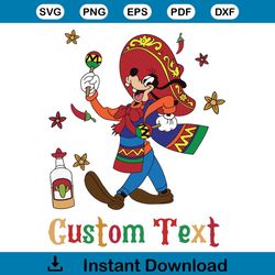 funny dog cartoon character cinco de mayo svg graphic design file
