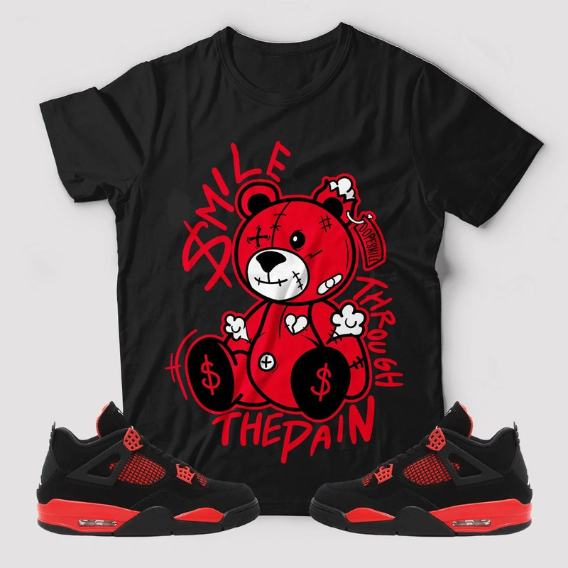 Bean Unisex Sneaker Shirt, Red Thunder 4 Tee, Jordan 4 Red Thunder T-Shirt, Hoodie, Sweatshirt, Tanktop, Longsleeves