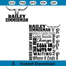 balley zimmerman text tshirt design svg graphic design file