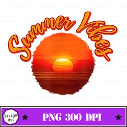 retro sunset png, watercolor png, tropical summer png, sublimation