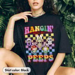 horror killer hanging with my peeps easter shirt ghostface scream horror easter character tee movie shirt funny michael