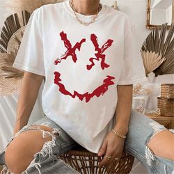 red smiley face louis tomlinson shirt, louis tomlinson merch ,one direction shirt, one direction gift, shirt for fan lou