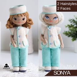Crochet Doll Pattern Sonya (PDF in English), crochet doll base pattern, instant download