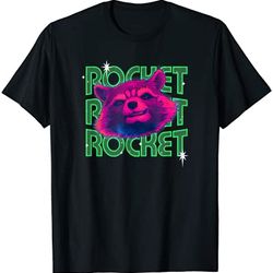 marvel guardians of the galaxy vol. 3 vintage rocket stack t-shirt