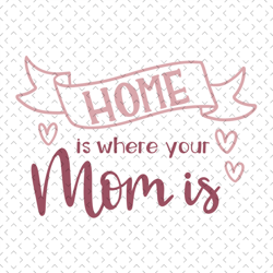 home is where your mom is svg, mothers day svg for silhouette, files for cricut, svg, dxf, eps, png instant download