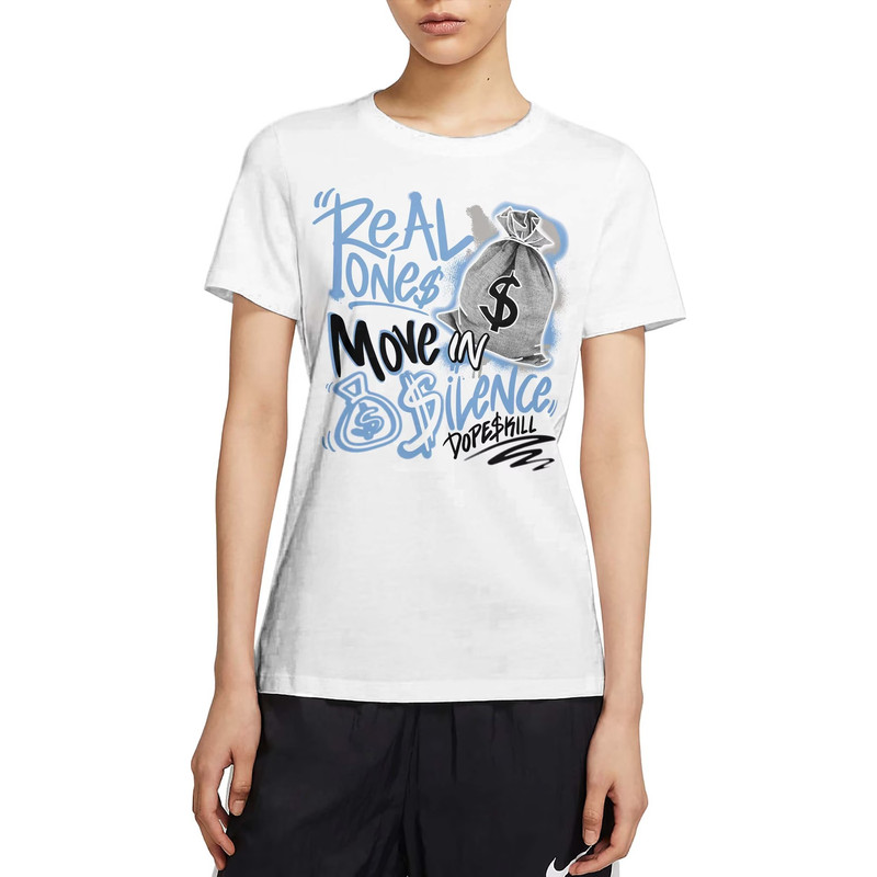 Real Ones Move In Silence Unisex Sneaker Shirt, Retro University Blue 5s Tee, Jordan 5 University Blue T-Shirt, Hoodie
