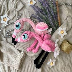 Crochet Pattern pink Flamingo / crochet big eyes / Amigurumi stuff toys tutorials / cute bird / Amigurumi animals