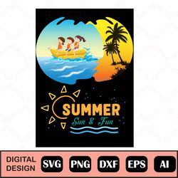 fun in the sun, svg cuts, summer svg, beach svg, svg for cricut, dxf, silhouette, summer clipart, beach shirt, summer qu