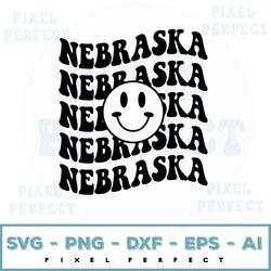 nebraska smiley svg, smiley svg, smiley face png, retro smiley svg, have a good day smiley, cricut cut file, sublimation