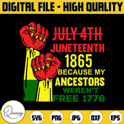 juneteenth svg, juneteenth 1865 because my ancestors weren't free in 1776 svg, black power svg, freedom day, black histo