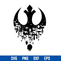 rebel ships star wars svg, star wars silhouette svg, png dxf eps digital file