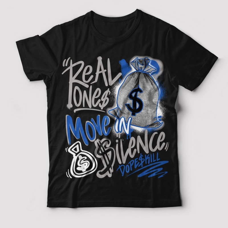Real Ones Move In Silence Unisex Sneaker Shirt, Retro True Blue 1s Tee, True Blue 1s Dope Skill T-Shirt, Hoodie, Tanktop