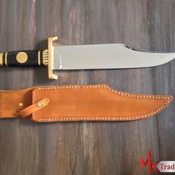 handmade custom knife steve voorhis iron mistress bowie knife with leather original sheath gift knife mk1162m