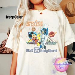 90's space mountain shirt, disney comfort colors shirt, vintage space mountain shirt, mickey astronaut neon shirt, tomor