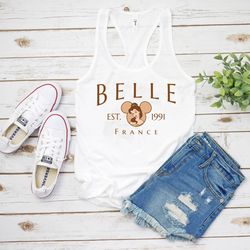 belle tank top, disney princess tank, princess tank top, disney trip tank, disneyland tank, belle shirt, disney princess