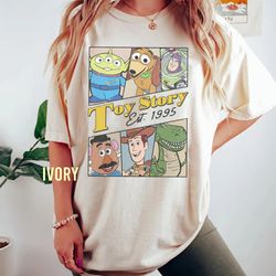 comfort colors vintage toy story est 1995 shirt, toy story shirt, disney characters shirt, walt disney world, disneyland