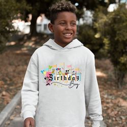 disney birthday hoodie, disney birthday boy, girl hoodie, mickey and friends birthday hoodie, disney birthday squad, dis