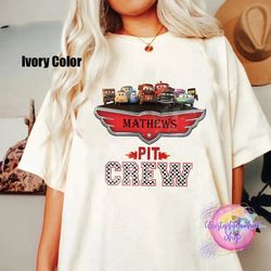 disney comfort colors shirt, lighting mcqueen shirt, disney cars pit crew shirt, disney cars shirt, disney cars land shi