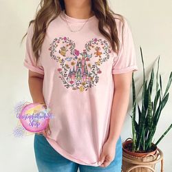 disney comfort colors shirt, vintage cinderella shirt, walt disney princess shirt, cinderella castle shirt, mickey ears