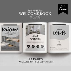 Airbnb Welcome book template, Guest book, airbnb template, welcome guide, home manual rental templates wifi password