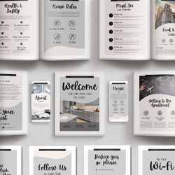 Airbnb Host Bundle, Welcome book template, guest book, welcome guide rental template, house manual, airbnb instagram