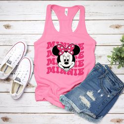 disney minnie tank, minnie ears tank top, disney character tank, minnie mouse tank, disneyworld tank top, magic kingdom