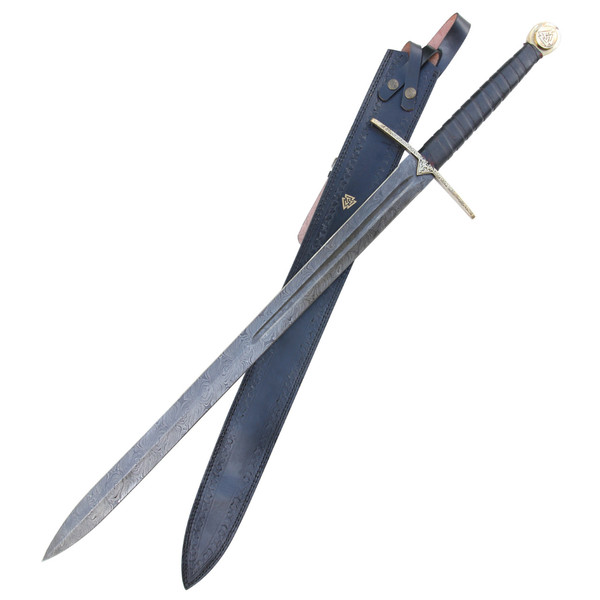 Einherjar Blade of Valhalla Damascus Steel Viking Long Sword for sale.png