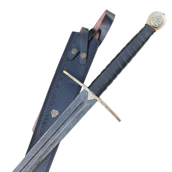 Einherjar Blade of Valhalla Damascus Steel Viking Long Sword in canada.png
