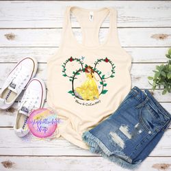 disney princess mickey head tank, belle tank, belle princess tank, beauty beast tank, disney kids tank, disney vacation,